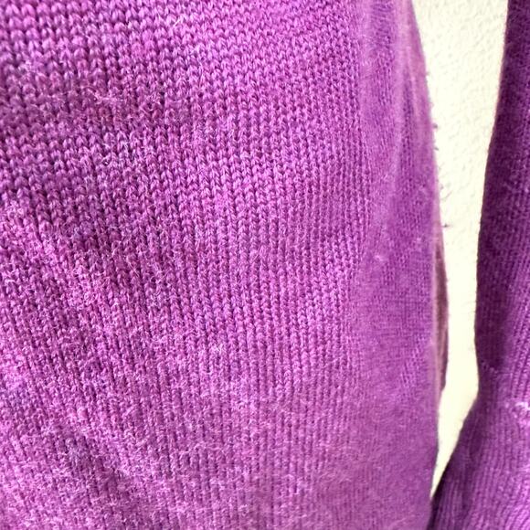 Eileen Fisher Purple Merino Wool One Button Collared Long Cardigan Sweater M - Picture 8 of 8